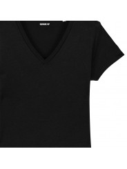 T-shirt Femme col V personnalisable côté cœur - 1