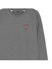 Sweatshirt Homme coeur rouge personnalisé - 3
