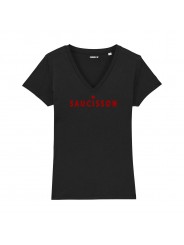 T-shirt col V - Saucisson - Femme - 4