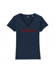 T-shirt col V - Saucisson - Femme - 5