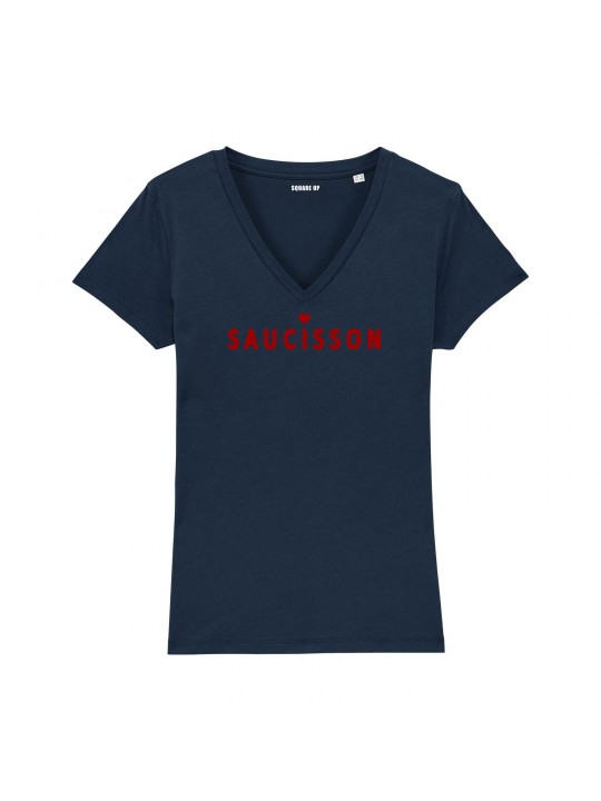 T-shirt col V - Saucisson - Femme - 5