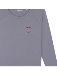 Sweatshirt Femme coeur rouge personnalisé - 6