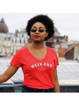 T-shirt col V - Week-end à rhum - Femme - 1