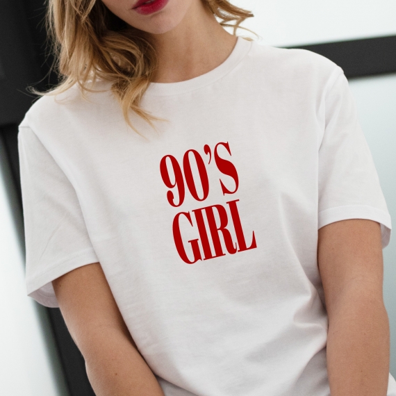 T-shirt col V 90's Girl - Femme