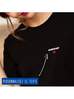 T-shirt Femme petit coeur personnalisé - 1