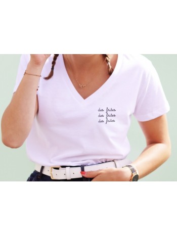 T-shirt col V - Des Frites...